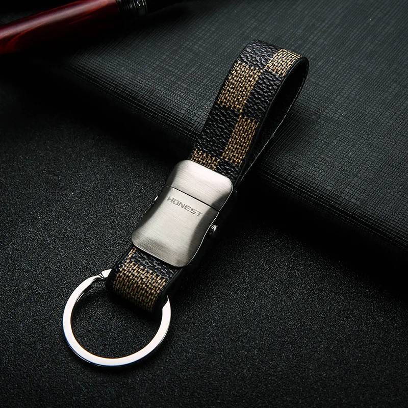

2021 new leather car key chain key chain men's waist metal key chain
