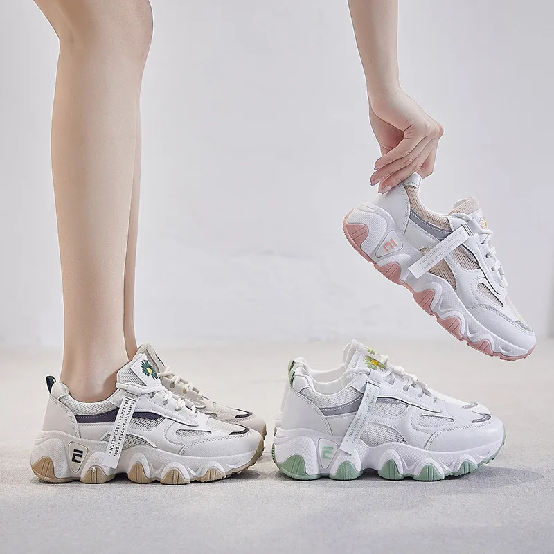 Женские кроссовки Basket Femme Tenis Feminino белые туфли на платформе для женщин кружевное