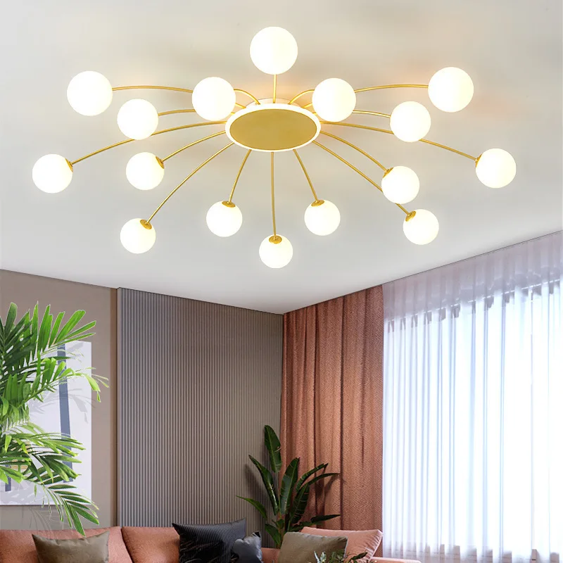 

Post modern large ceiling light personality designer nordic glass ball light living room lamp creative kids room ceiling light