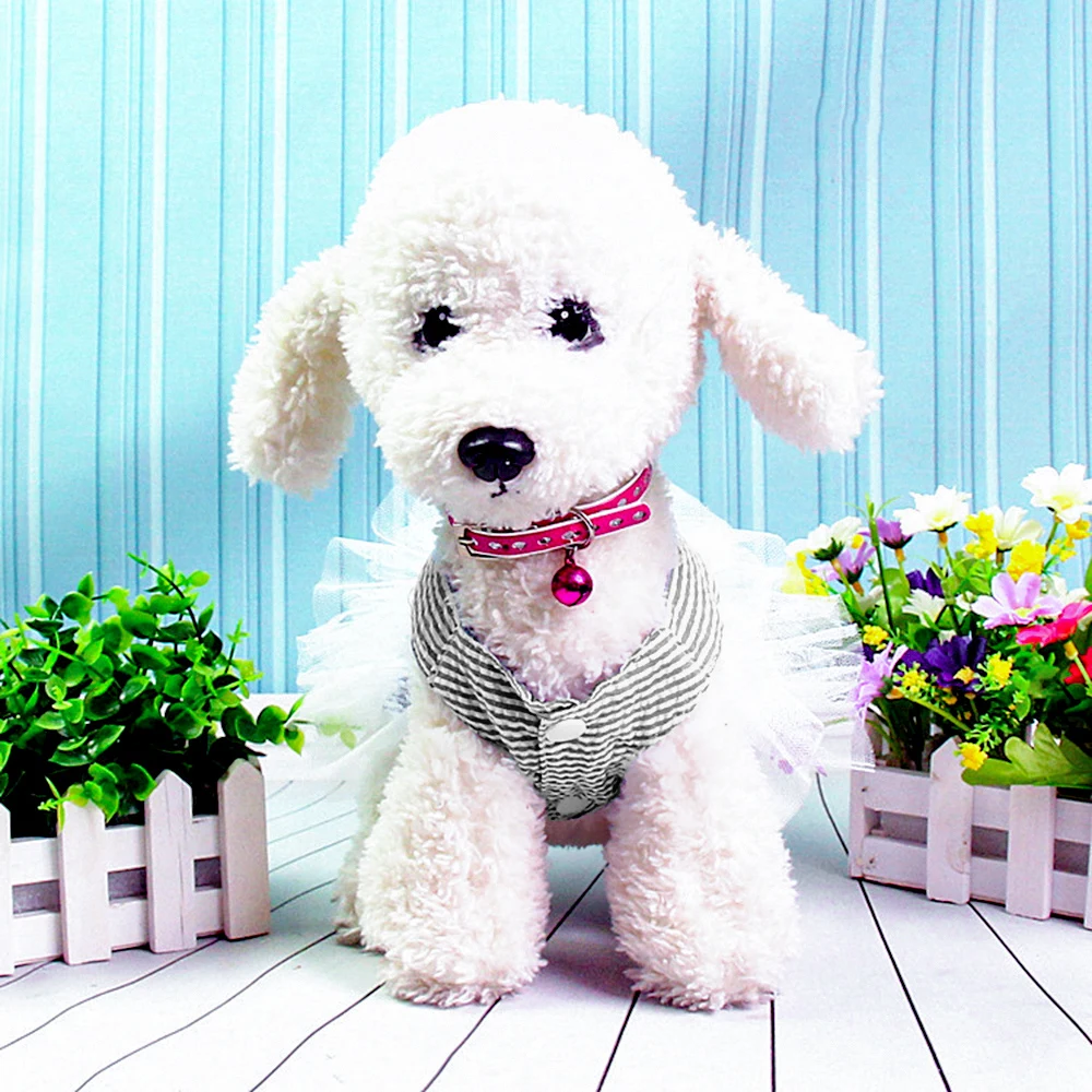 PAPASGIX летний костюм для питомца с бантом платье собаки в полоску кошки щенка