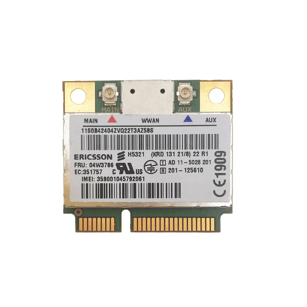 

H5321 H5321gw FRU 04W3786 60Y3297 3G WWAN Network Card Module For Lenovo Thinkpad X230 T520 T430 T430I W530 E535 E335