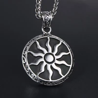 vintage apollo amulet sun god pendant necklace mens fashion round stainless steel necklace jewelry gift