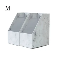 Foldaway File Holder Marble Newspaper Box Desk Top Organizer Magazine Bookend White Corrugated Paper Office Stationery L(8PCS)