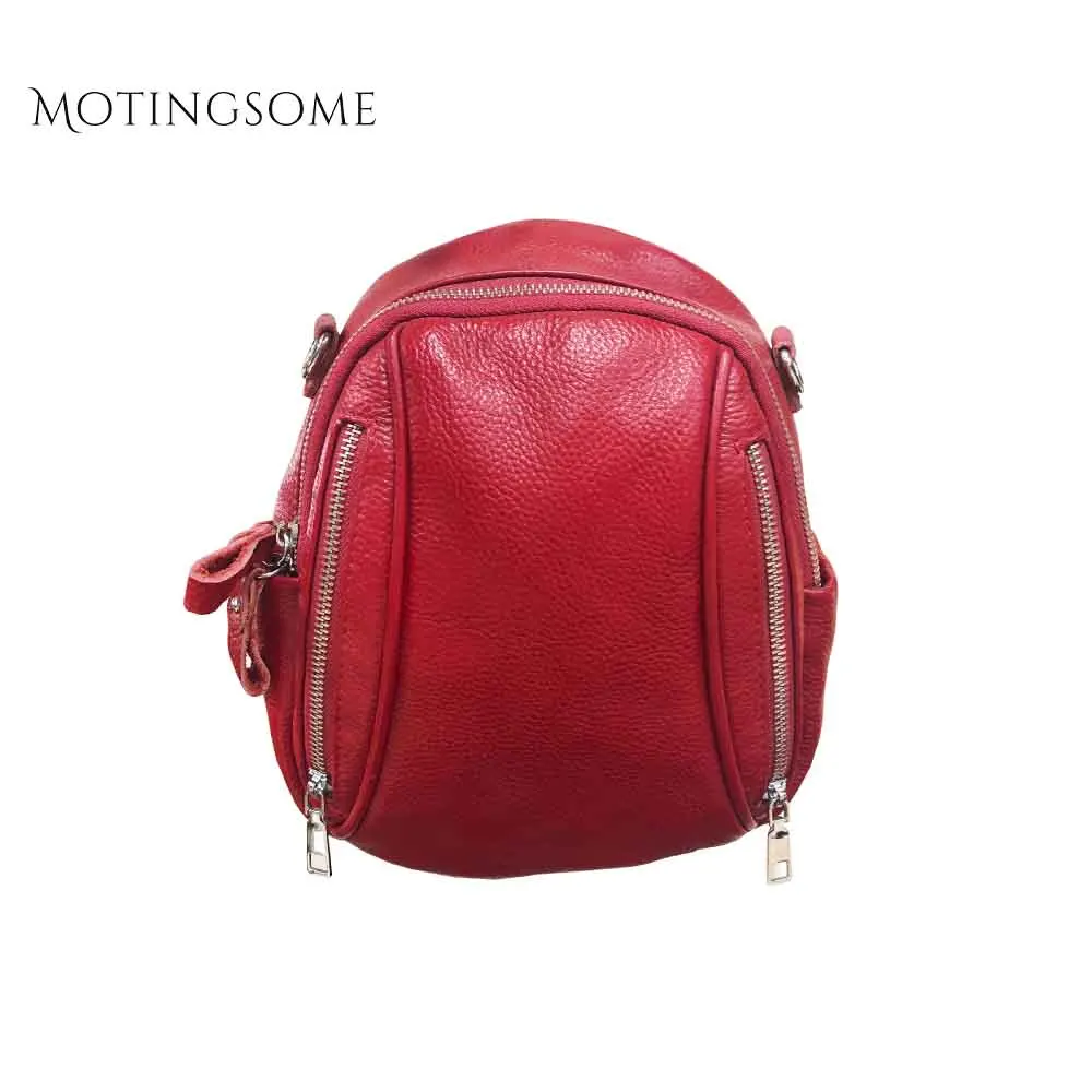 Red Backpack Женский рюкзак из натуральной кожи, женский рюкзак, водонепроницаемые школьные сумки для девочек-подростков, Mochila, модные сумки, роскошные сумки, новинка - Цвет: Red Backpack