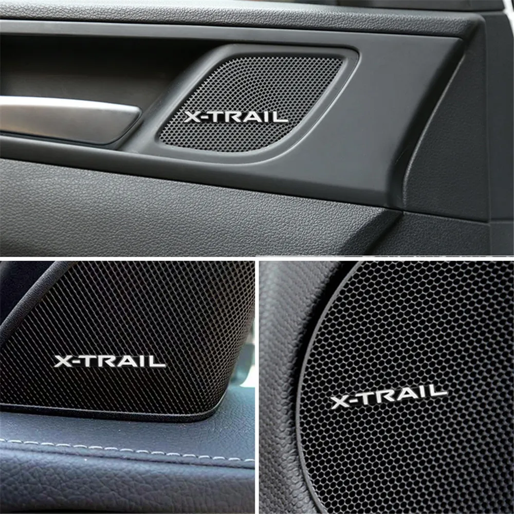 for Nissan X-TRAIL XTRAIL T30 T31 T32 2013-2019 Accessories 3D aluminum speaker stereo badge emblem Sticker 4pcs | Автомобили и