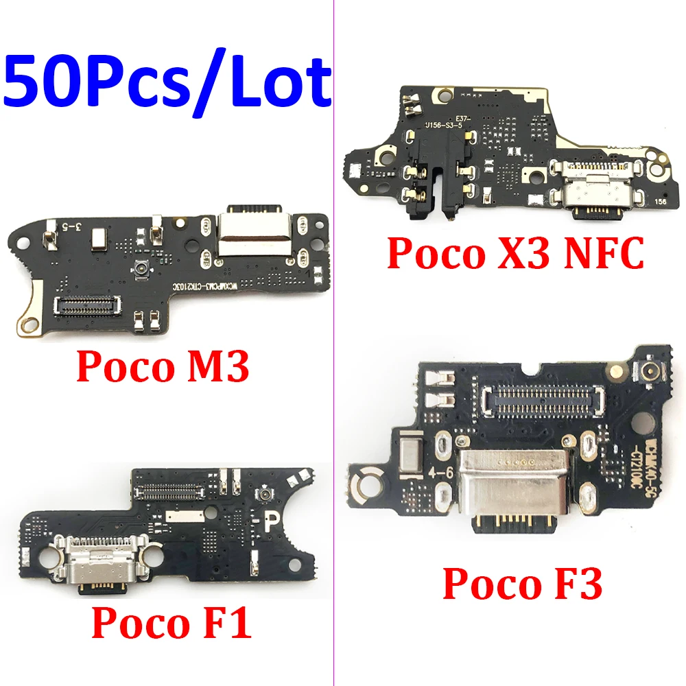 

50Pcs/Lot，For Xiaomi Mi 11 Lite Poco X3 Pro M3 F1 X3 NFC Poco F3 / Redmi K40 USB Charging Port Board Flex Cable Connector Parts