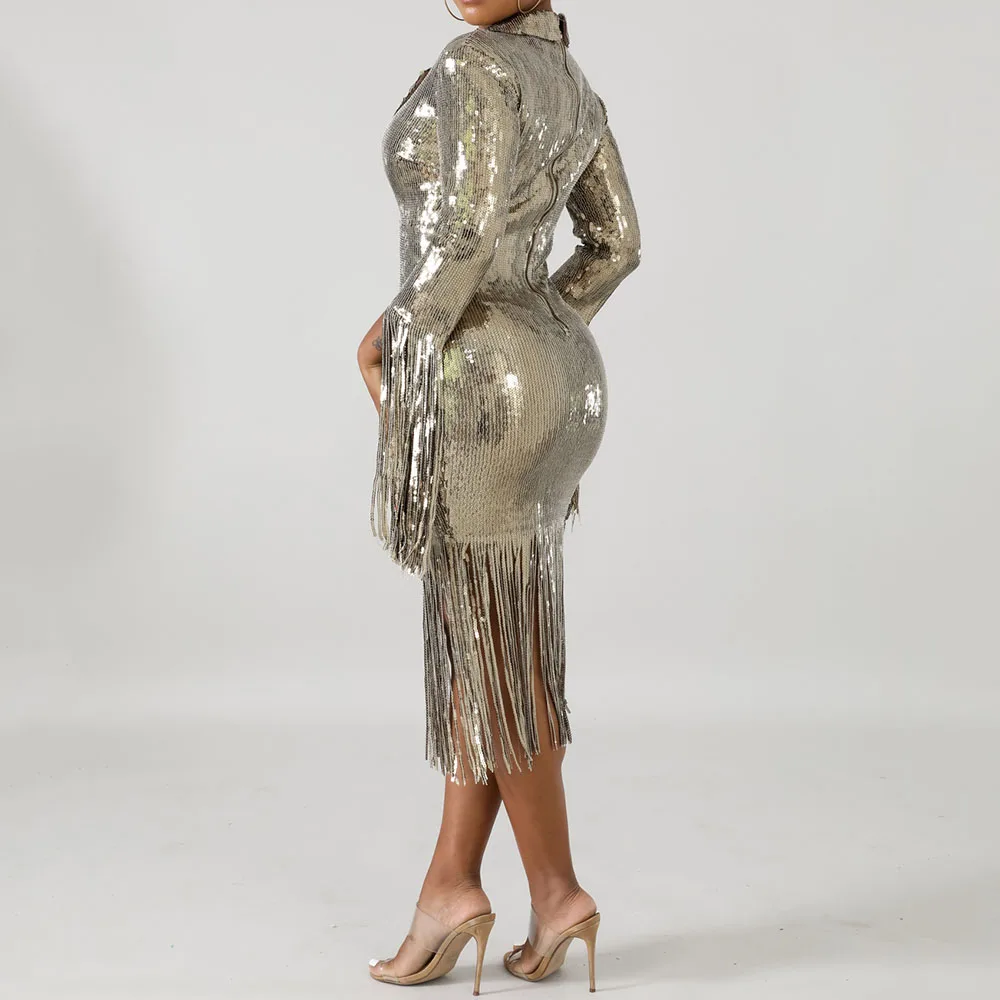 Женские вечерние сексуальные Клубные золотистые платья с блестками блестящее