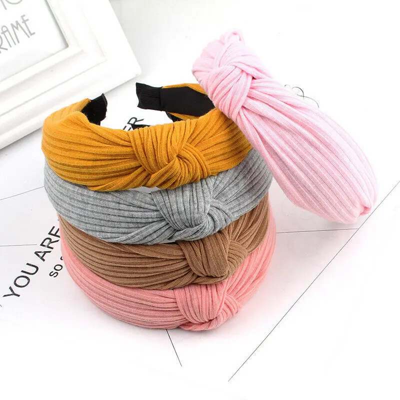 Женская повязка на голову с узлом 4 цвета| |