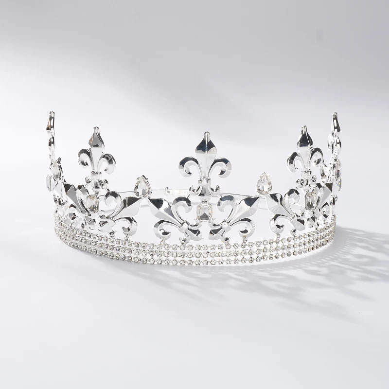 ESERES король корона для мужчин Полный Круглый Регулируемый Анти серебряные короны