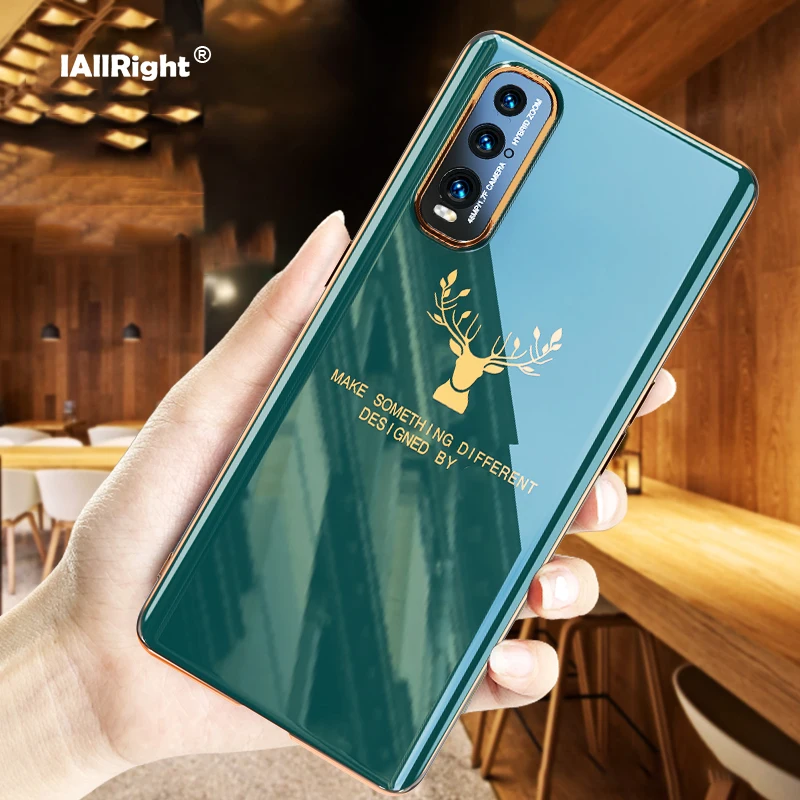 

Luxury Electroplating Case For OPPO Find X2 Cover Soft Silicone TPU Deer Phone Bags Coque Funda Capa