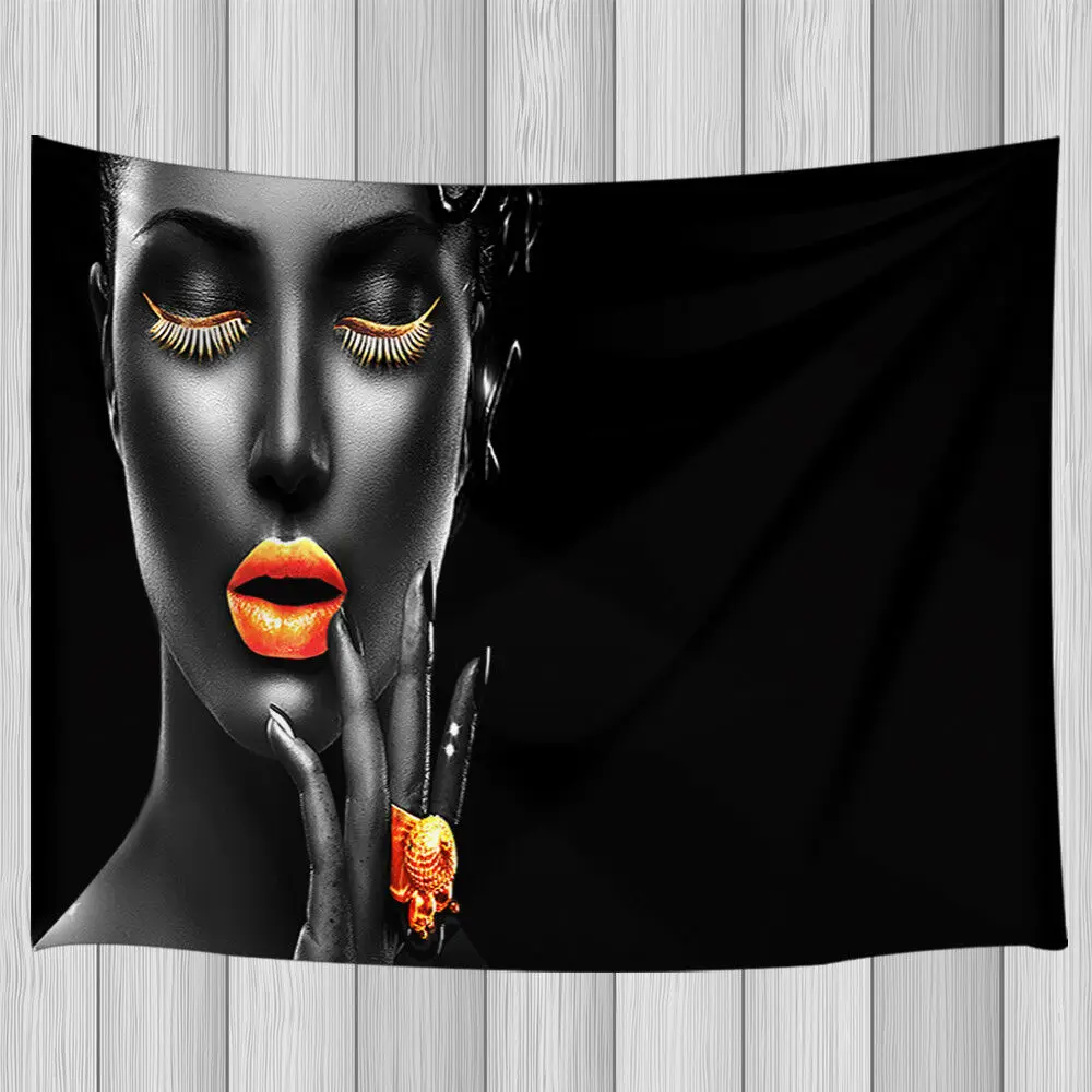 

Fashion African Woman Black Girl Tapestry Wall Hanging for Living Room Dorm
