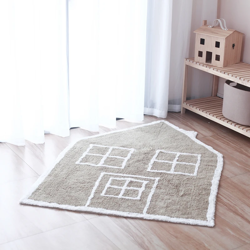 

House Baby Play Mat Cotton Floor Mat Playmat Kids Carpet Baby Crawling Activity Playgym Mat Rug Photography Kids Room Decoration