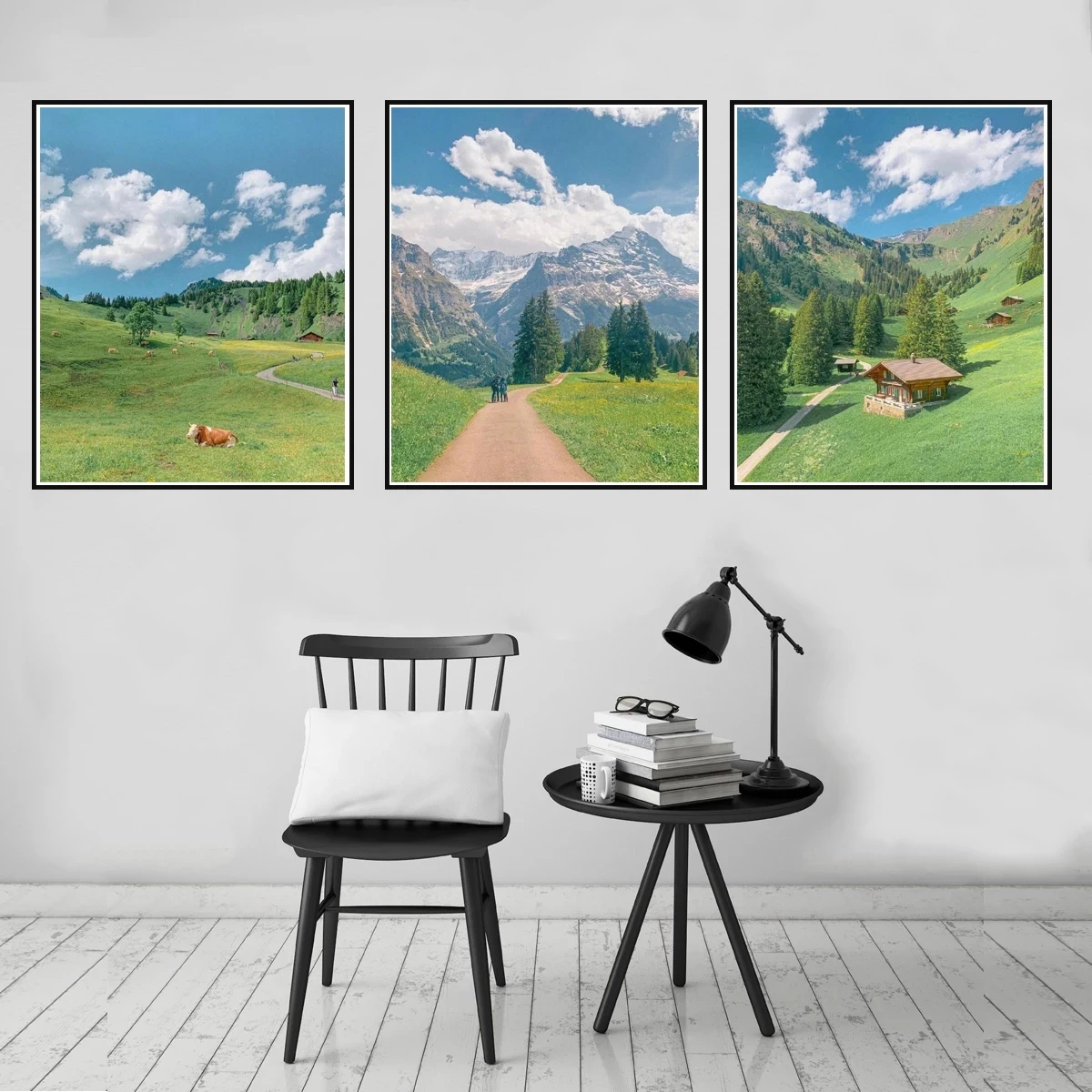 

Abstract Wall Art Natural Scenery Canvas Paintings Blue Sky Green Trees Posters Prints Living Room Decor Bedroom Home Decoration