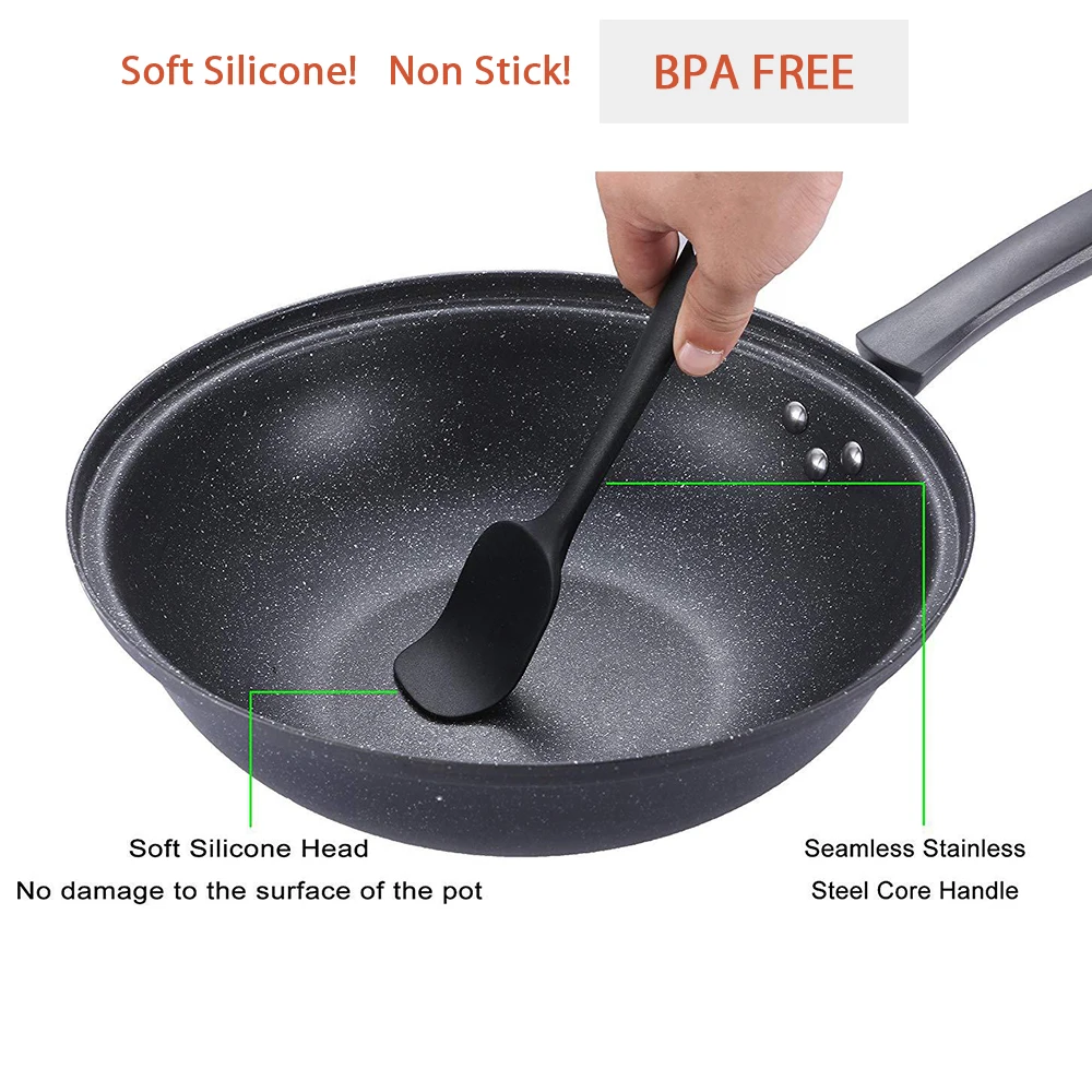

6 Spatula Sets Bakeware BPA Free Silicone Scrapers Spoon Non-Stick Silica Cake BBQ Heat Resistant Flexible Scraping Baking Tools