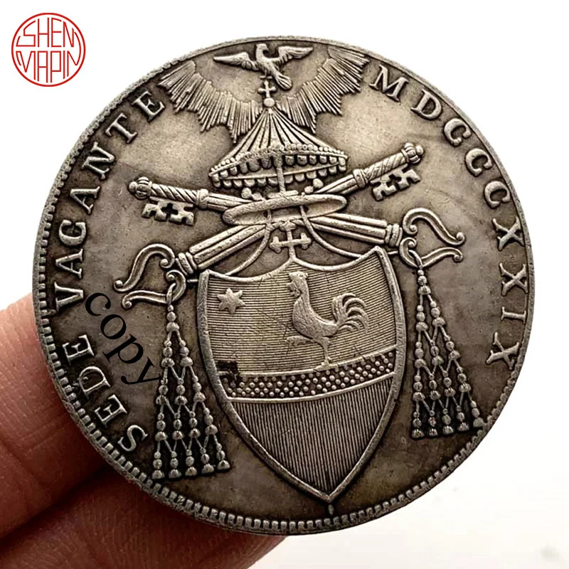 

1829 папских пастырской эмблема копия монеты Девы Марии Медь коллекционные монеты