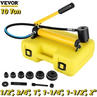 vevor 22 60mm hydraulic knockout punch driver kit 6 dies steel sheet hole opener repair tool cutter set 10ton manuel hole digger