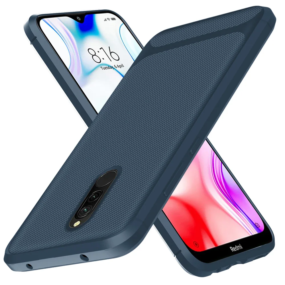 Синий Мягкий силиконовый чехол для телефона Xiaomi Redmi 8A противоударный чехол для Xiaomi Redmi 8 защитный ТПУ чехол - Цвет: Синий