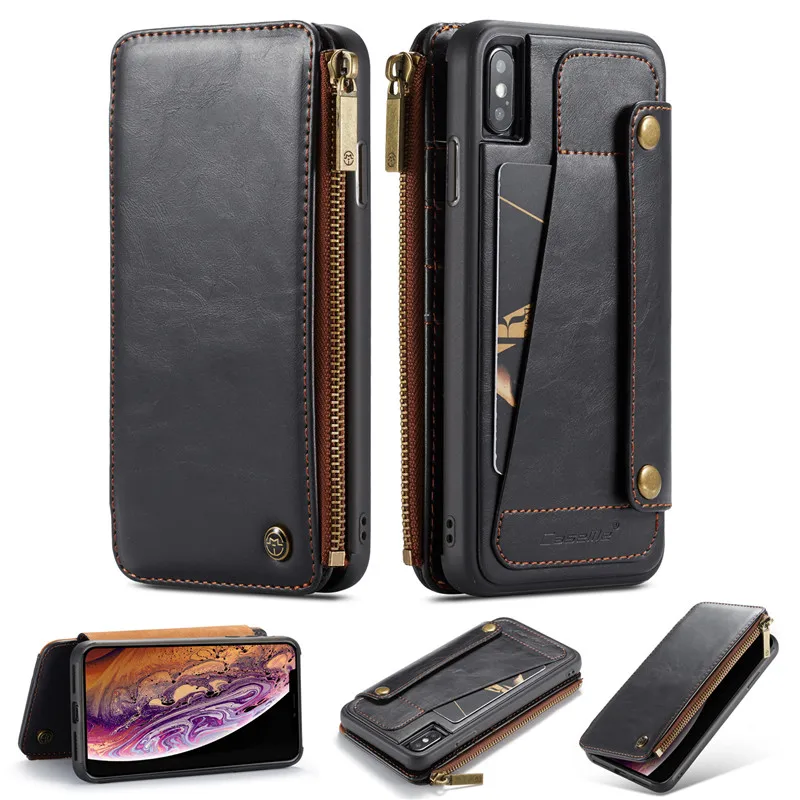 Чехол раскладушка для iPhone 6 6S Plus 7 8 XS XR Xs Max Многофункциональный защитный кожаный