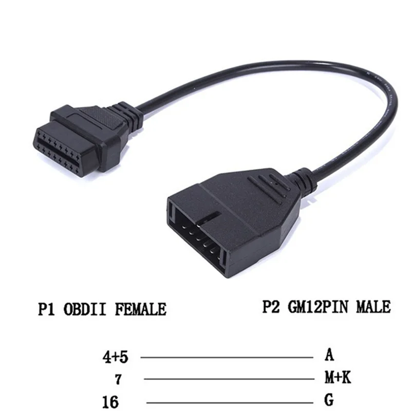 2019 новейший OBDII OBD 2 разъем адаптера для GM 12 штепселный GM12 до 16 Pin Авто
