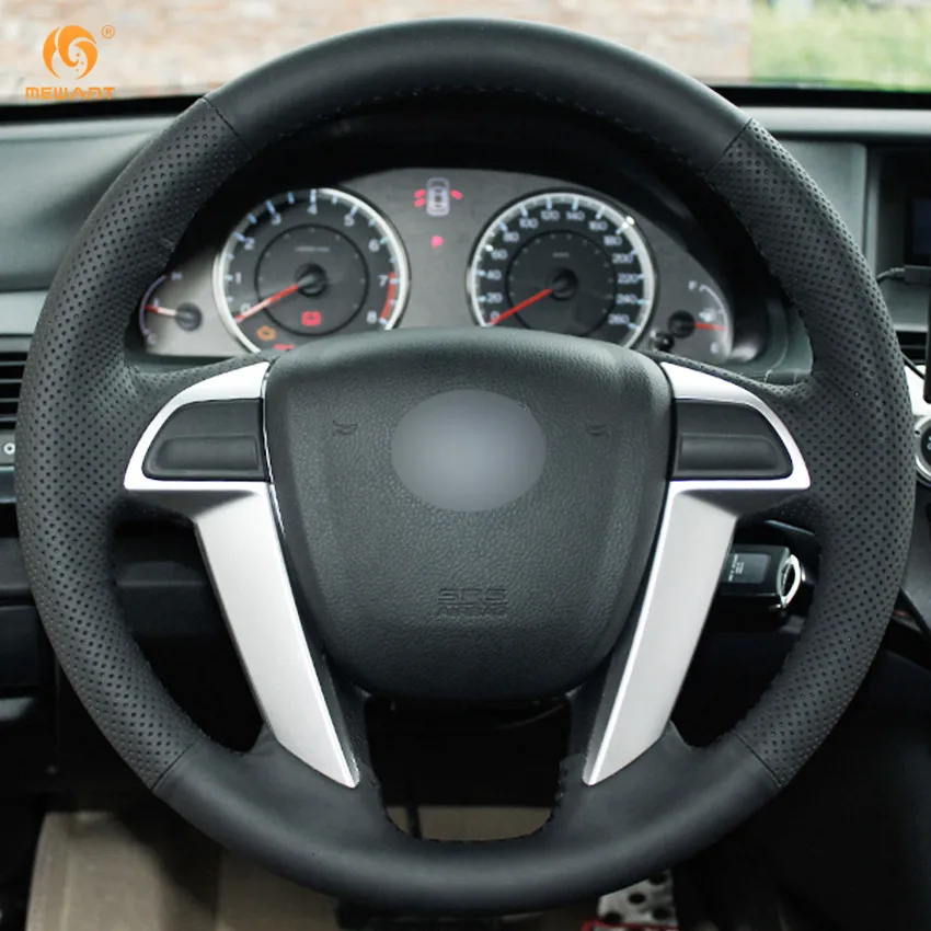 MEWANT черная крышка рулевого колеса из натуральной кожи для Honda Accord 8 2008-2013 Odyssey 2011-2016