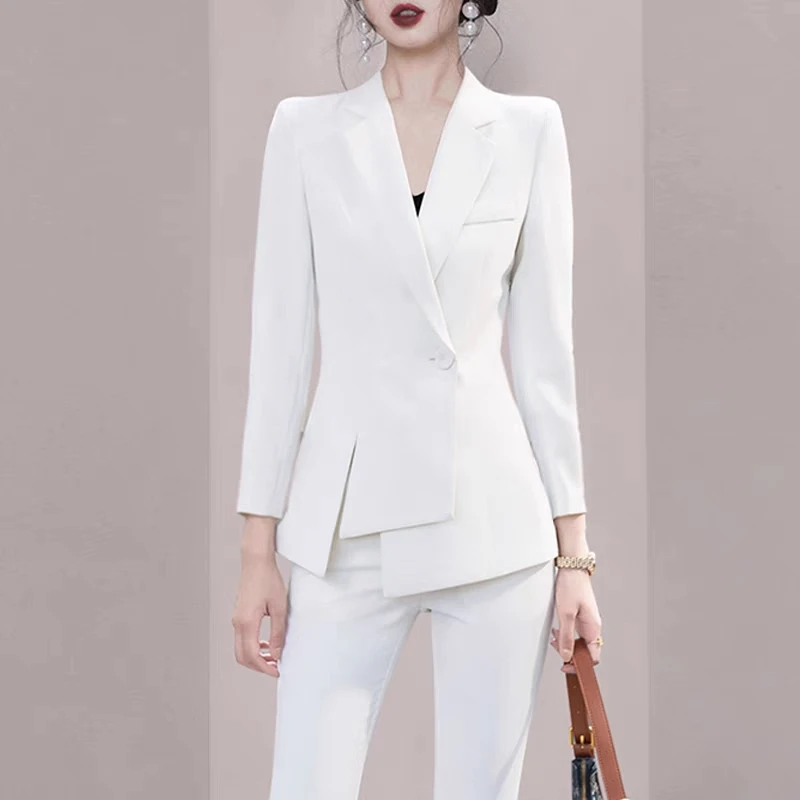 

2021 autumn and winter new high-end workplace light mature style women's elegant fashion atmosphere goddess fan two-piece suit