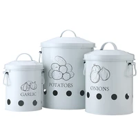 32 pcs storage canisters pots jars food container potatoes onions garlic bins metal vegetable bucket box