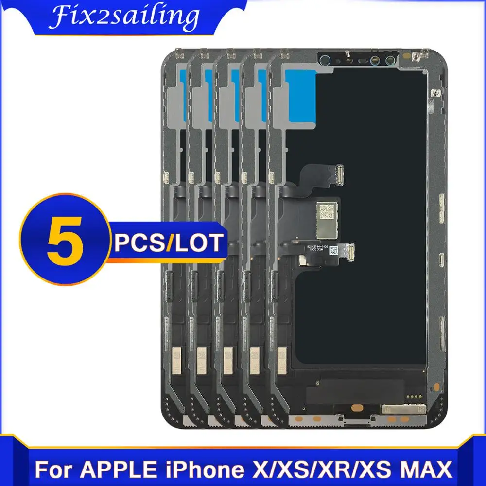 5 шт. 100% тест ЖК Замена для iphone X XS XR MAX TFT OLED дисплей дигитайзер без битых пикселей x