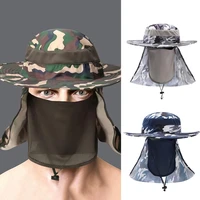 neck flap hat soft multifunctional nylon wide brim face neck flap fishing hat for outdoor