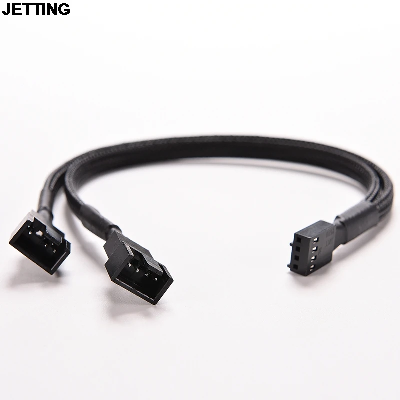 

JETTING 1PC 4Pin PWM To Dual PWM Computer Case Fan Power Sleeved Y-Splitter Adapter Cable 26.2cm Computer Case Fan Power Cable