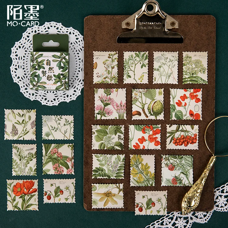 46X винтажные натуральные растения пуля журнал декоративные наклейки Клейкие DIY