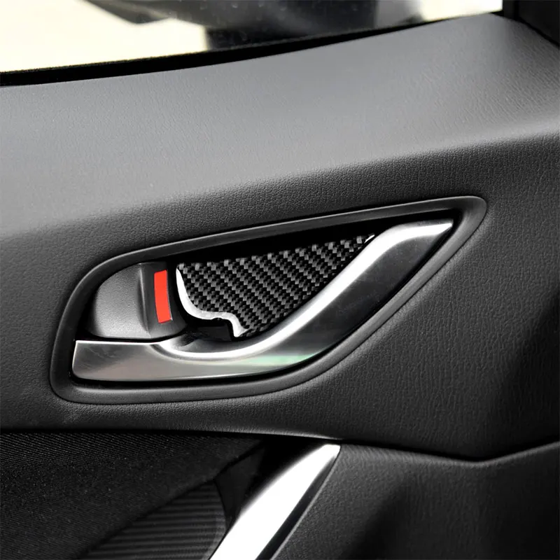 

Carbon Fiber Car Accessories Interior Inner Door Bowl Protective Decoration Decals Cover Trim Stickers For Mazda CX-5 2017 2018