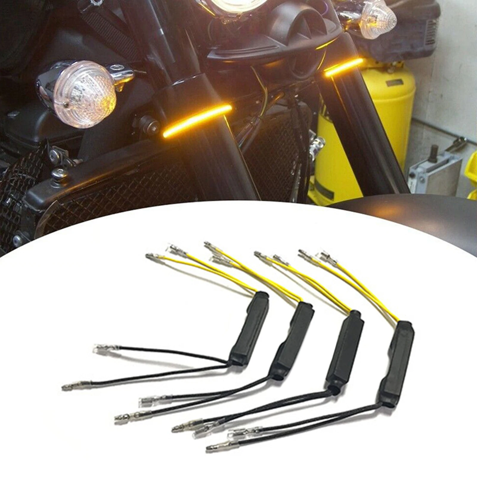 

2PCS Universal 12V Motorcycle LED Turn Signal Resistors LED Turn Signal Indicator Light Blinker Lamp Bilateral /Unilateral Lead