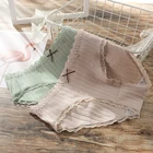 Трусы женские кружевные однотонные, хлопковые, с низкой талией, дышащие, большие размеры, 2021