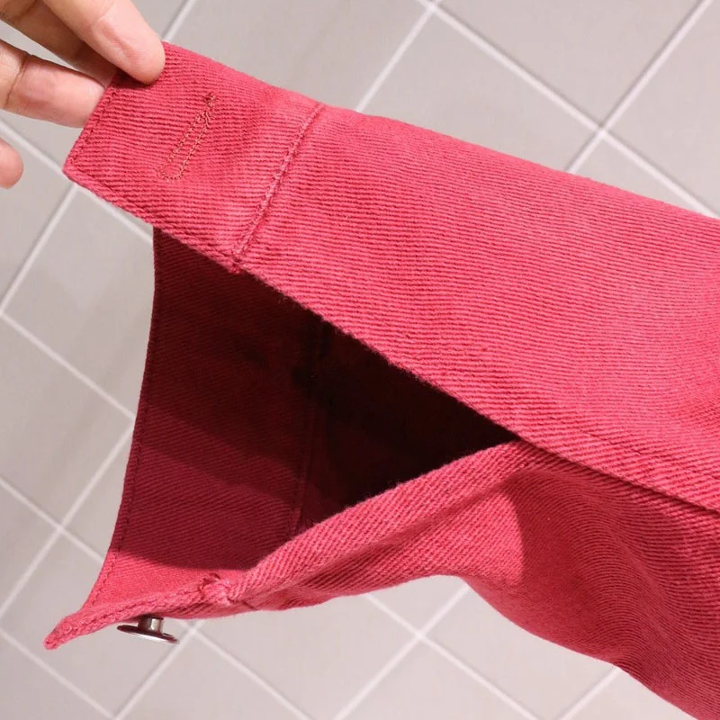 

Korean Loose Big pocket Red Blue Denim Jacket Women Batwing sleeve Jeans Coats Female Casual Basic Coat Harajuku Short Outwear