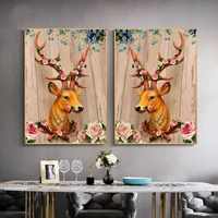 5d diy diamond painting cross stitch embroidery deer print mosaic handmade full square round drill room wall decor craft gift