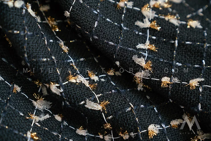 

Ladies Plaid Skirt Exquisite Gold Silk Plaid Woven Tassel Skirt 2020 New Women's Clothing