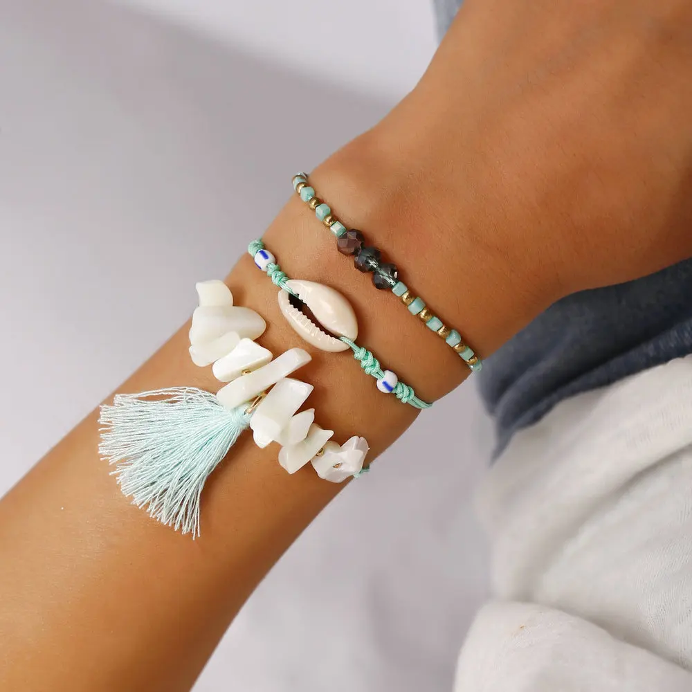 3 шт./компл. Подвески ручной работы в стиле бохо набор из натуральной ракушки