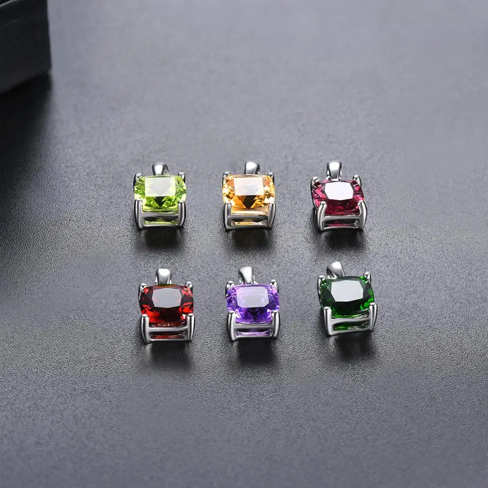 Цепочка из серебра 925 пробы с натуральным зеленым камнем|Подвески| |