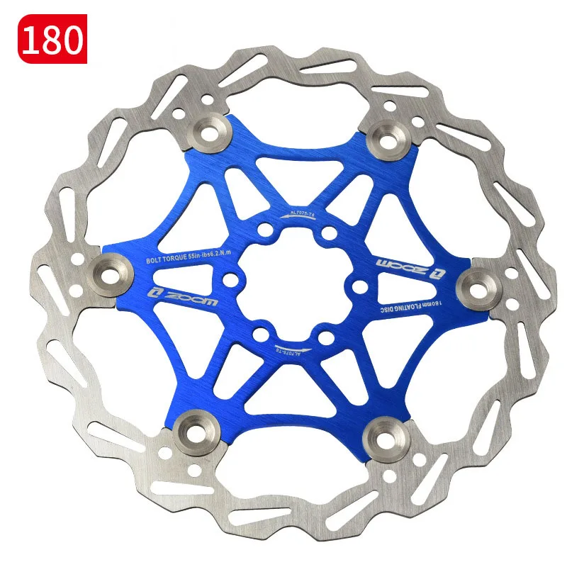 blue 180mm Zoom велосипедный Дисковый Тормоз MTB тормозной поплавок плавающие дисковые роторы 160 мм 180 мм 203 мм гидравлические тормозные колодки поплавок роторы запчасти для велосипеда - Цвет: blue 180mm