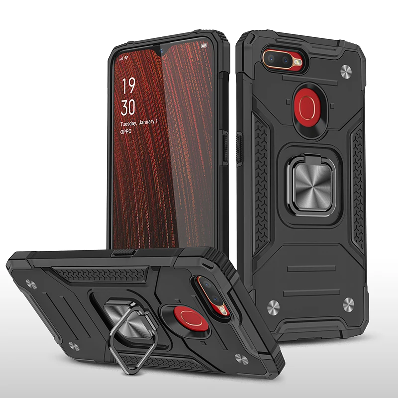 For OPPO A5 A9 A31 2020 Case Shockproof Armor Stand Holder Magnetic Ring Phone Case For OPPO A3S A5 A5S A7 Back Cover