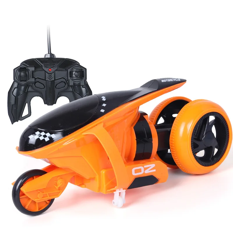 

RC Motorcycle Remote Control Cars QF100 2CH Thunder Drift Motorbike 360 Degree Bounce RC Stunt Car Toys Gift for Kids Christmas