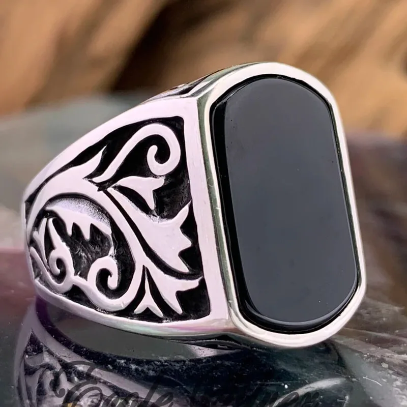 Мужское винтажное Открытое кольцо серебряного цвета с большим планкой