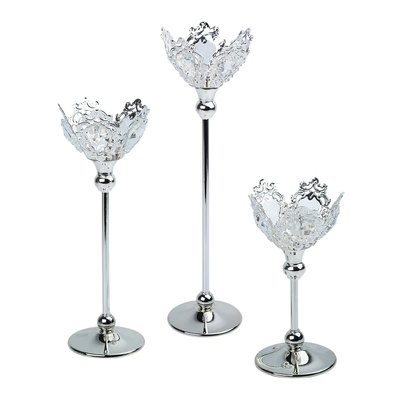 Металлический серебряный подсвечник для хранения полки Скандинавии роскошная