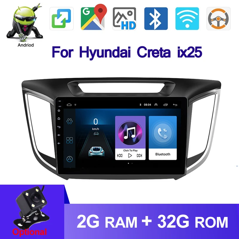 2DIN 10 1 дюймов Android 9 автомобиль радио GPS стерео видео плеер для 2015 2018 Hyundai IX25 CRETA