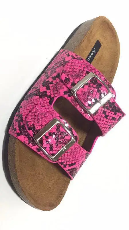 

2019 Women's Sandals Leopard Snake Buckle Strap Summer Outside Slippers Ladies Cute Flat Slippers Women's Hot