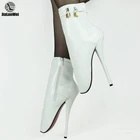 Замки на шпильке 18 см7 дюймов, модные Фетиш-пикантные балетки из искусственной кожи на тонком каблуке, с закрывающимся ремешком на щиколотке, для экстремальных случаев, 2018