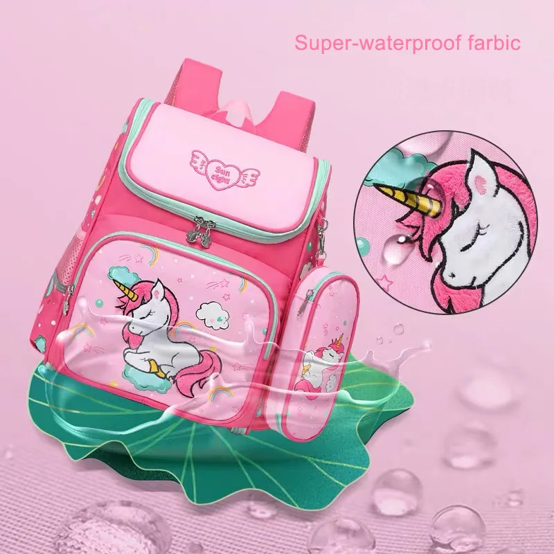 Drop Shipping Cat Girl Backpack 1-3 Grade School Bags Cartoon Pattern School Backpacks for Kid Girl Children Bag