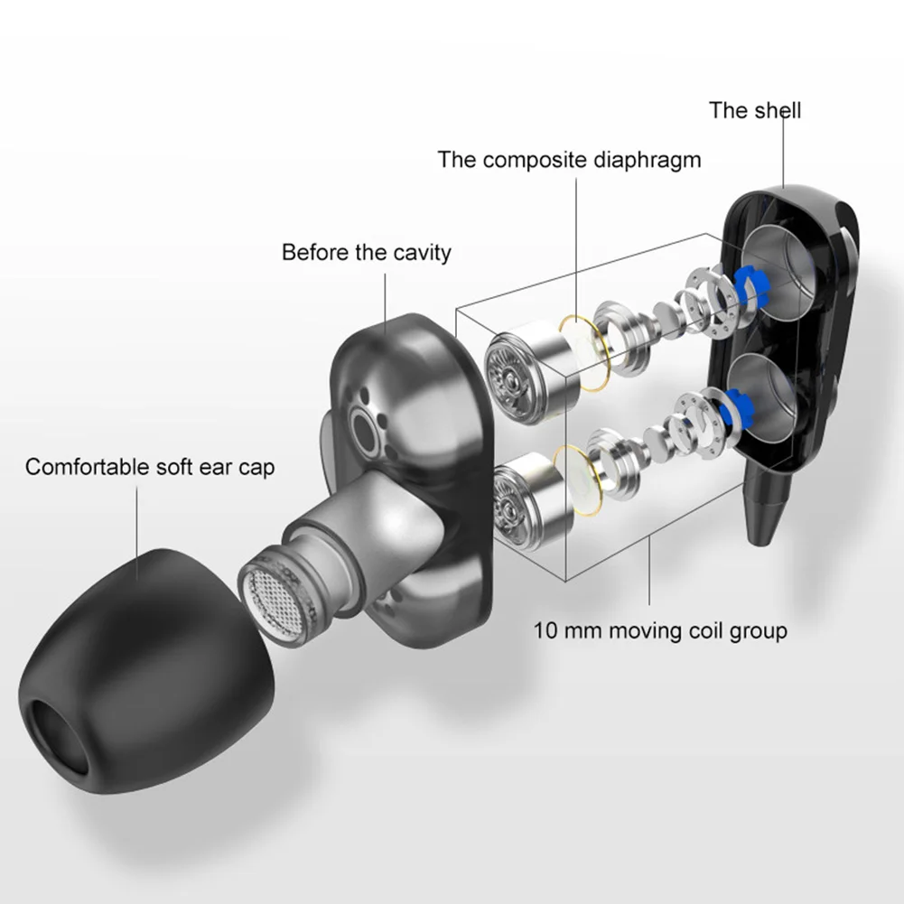 Двойной драйвер 4 единицы In ear Проводные Игровые наушники с функцией превосходной