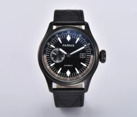 new 46mm mens business watch 316 stainless steel leather strap seagull tianjin 2555 automatic movement