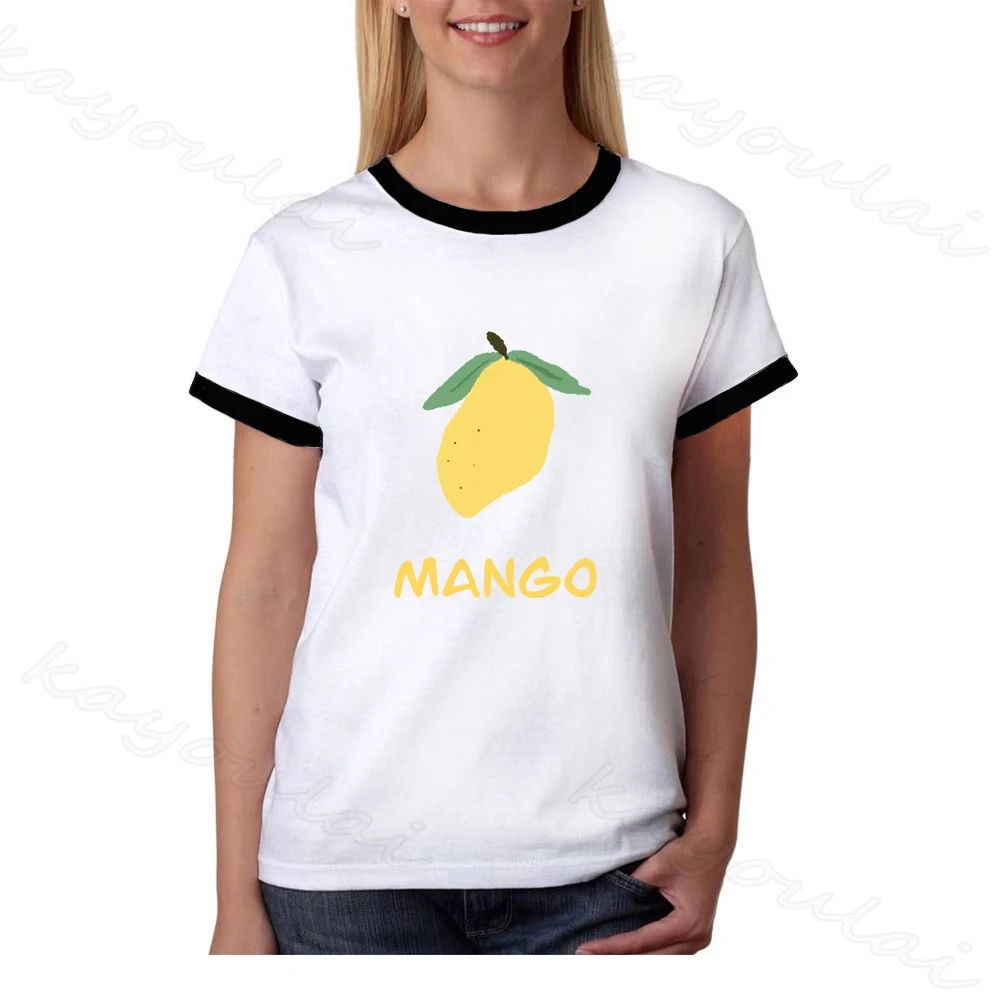 2020 Новая мода женская футболка с милым клубничным принтом авокадо манго Версия